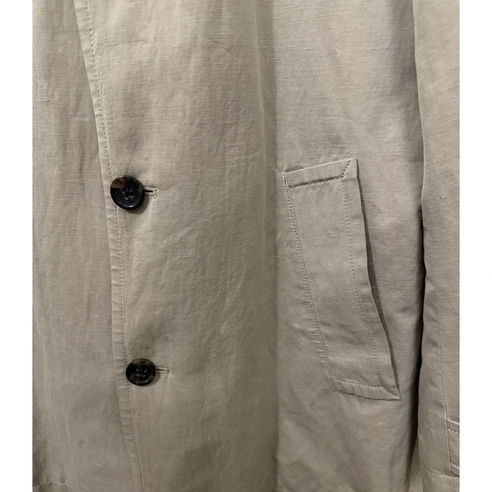 Banana Republic Mens Tan Khaki Trench Coat Button Front Jacket Size Medium